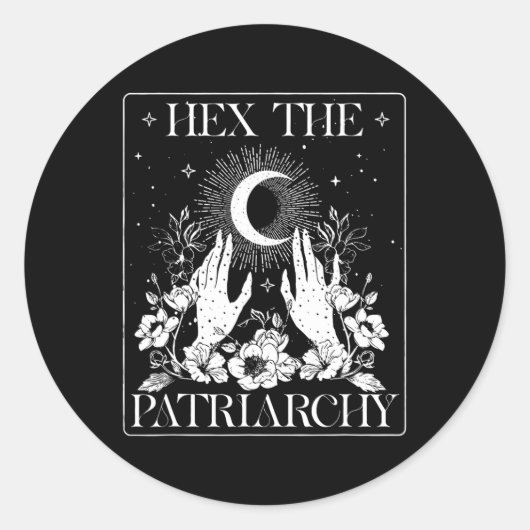 Sticker Rond La sorcière féministe d'Halloween du Patriarcat (Devant)