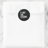 Sticker Rond La Stigma Green Ribbon santé mentale (Sac)