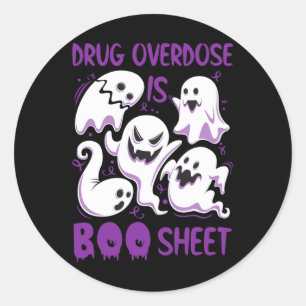 Sticker Rond La Surdose De Drogue Est Boite Purple Boos Fun Hal