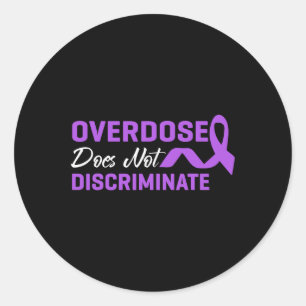 Sticker Rond La surdose ne discrimine pas Ruban de sensibilisat