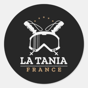 Sticker Rond La Tania France Station de ski Ski Vintage Snowboa
