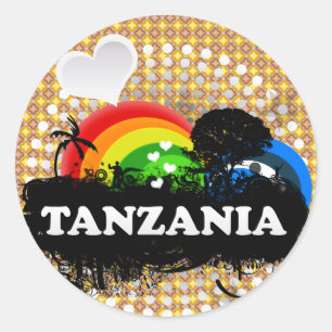Sticker Rond La Tanzanie fruitée mignonne