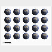 Sticker Rond La Terre Bleue De L'Espace Inspiration (Feuille)