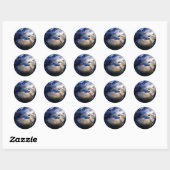 Sticker Rond La Terre Bleue De L'Espace Inspiré Monde (Feuille)