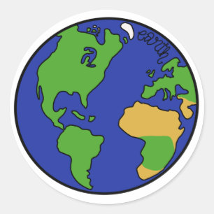 Sticker Rond La terre de planète du système solaire