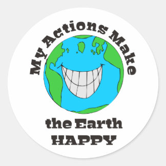 Sticker Rond La Terre Heureuse