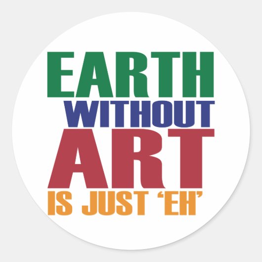 Sticker Rond La Terre Sans Art Est Juste (Devant)