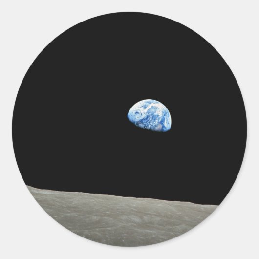 Sticker Rond La Terre Se Lève De La Lune (Devant)