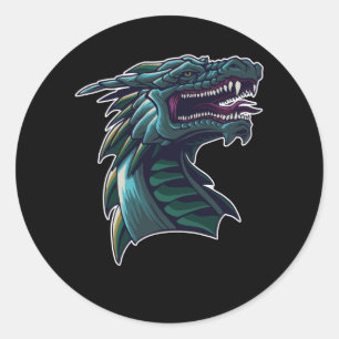Sticker Rond La Tête du Dragon