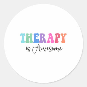 Sticker Rond La Thérapie Est Une Formidable Auto-Soins Santé Me