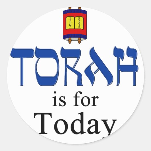 Sticker Rond La Torah est pour aujourd'hui (Devant)