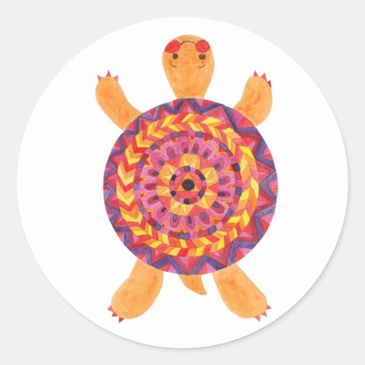 Sticker Rond La tortue douce (Devant)