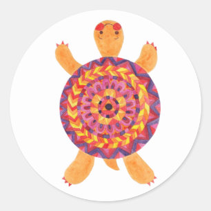Sticker Rond La tortue douce