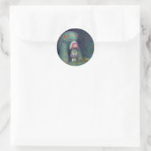 Sticker Rond La tortue et la fille (Sac)