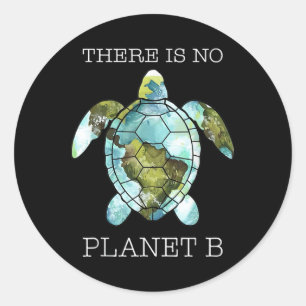 Sticker Rond La Tortue Il N'Y A Pas De Planète B Jour des terre