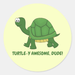 Sticker Rond La Tortue-Y, Super !Tortue