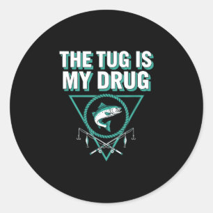 Sticker Rond La traction est ma pêche à la truite humour drogue