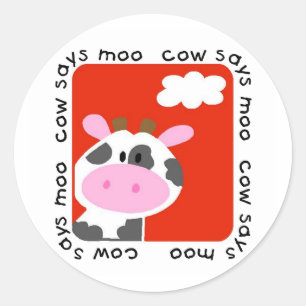 Sticker Rond La vache indique des T-shirts et des cadeaux de