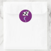 Sticker Rond La Vache S'Est Jumpé Sur La Lune Personnalisable V (Sac)