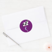 Sticker Rond La Vache S'Est Jumpé Sur La Lune Personnalisable V (Enveloppe)