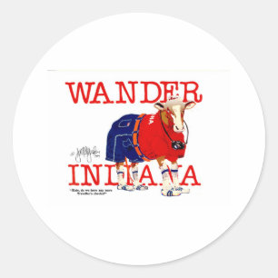Sticker Rond La vache Wander Indiana