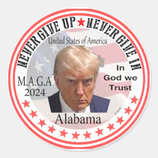 Sticker Rond La vague rouge du président Trump à travers l'Amér