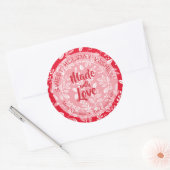 Sticker Rond La verdure de Noël Fabriquée avec amour (Enveloppe)