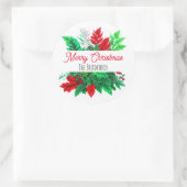 Sticker Rond La verdure de Noël | Joyeux Noël personnalisé (Sac)