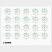 Sticker Rond La verdure d'eucalyptus d'anniversaire merci (Feuille)