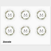 Sticker Rond La verdure d'hiver | Boho Botanical Return Adresse (Feuille)