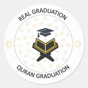 Sticker Rond La véritable graduation est le diplôme du Coran