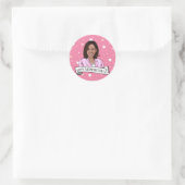 Sticker Rond La Vice-présidente Kamala Harris Valentine's Day (Sac)