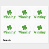 Sticker Rond La victoire de Charlie Sheen St. Patrick's Day (Feuille)