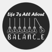 Sticker Rond La vie, c'est l'équilibre de l'inspiration de moti (Devant)