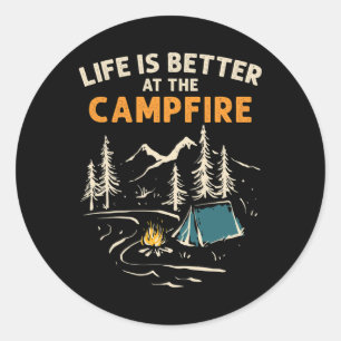 Sticker Rond La vie de campeur est meilleure au