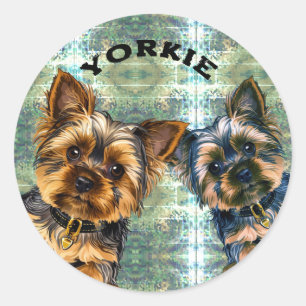 Sticker Rond La vie de Yorkie