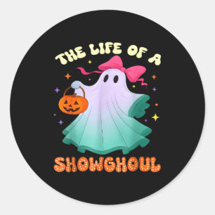Sticker Rond La vie d'un showghoul émission rétro Halloween fan
