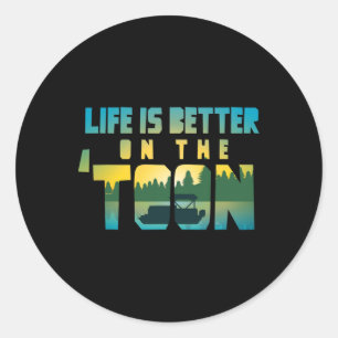 Sticker Rond La vie en bateau est meilleure sur le capitaine de