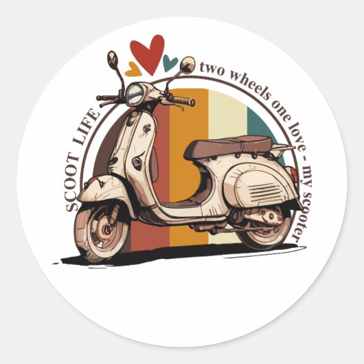Sticker Rond La vie en scooter (Devant)