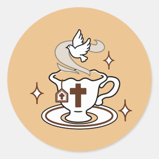 Sticker Rond La vie est douce avec Jésus - Christian Faith Tea (Devant)