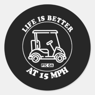 Sticker Rond La vie est meilleure à 24 km/h sur le parcours de