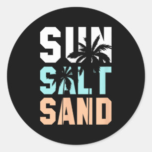 Sticker Rond La Vie Est Mieux À La Plage, Vacances, Soleil, Sel