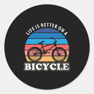 Sticker Rond La Vie Est Mieux À Vélo