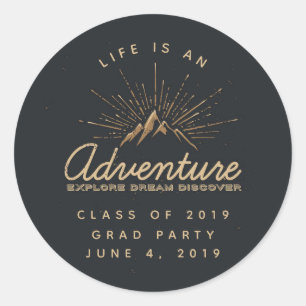 Sticker Rond La vie est un diplôme d'aventure