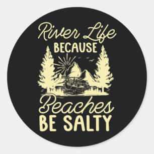 Sticker Rond La Vie Rivière Parce Que Les Plages Être Salée Eau