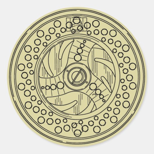 Sticker Rond La vieille pêche raconte| Truite Brown (Devant)