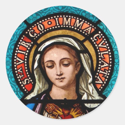 Sticker Rond La Vierge Marie (Devant)