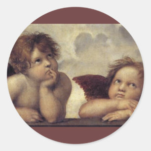 Sticker Rond La Vierge Sixtine (détail)