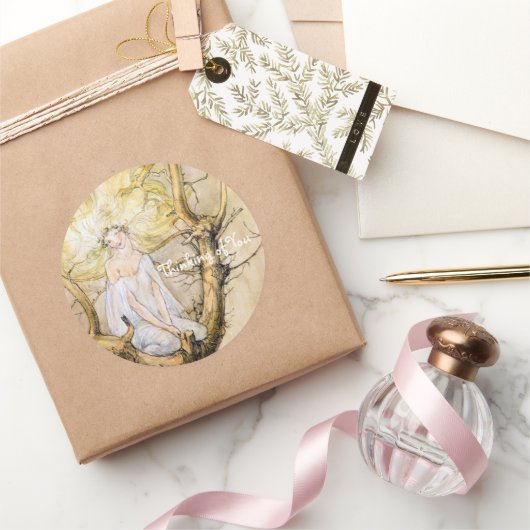 Sticker Rond La Vintage Fée Arbre (Cadeaux)