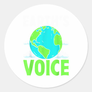 Sticker Rond La Voix de la Terre Sauver la Planète Design